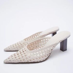 ZARA HEELED WOVEN MULE size 36 - 5.5 - originally $79